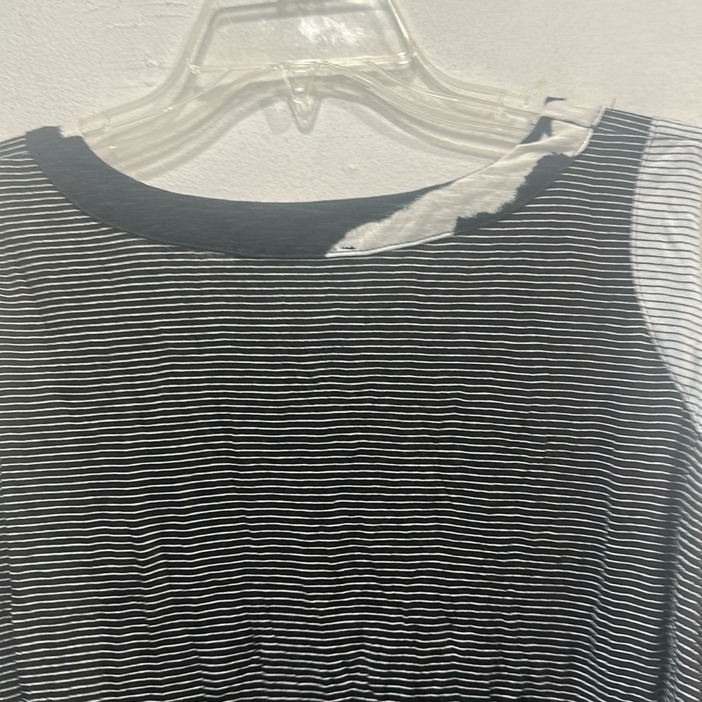 ALEMBIKA Yellow Black white stripe cut out Shoulder Ultra Soft Flowy Artsy small - Picture 7 of 9